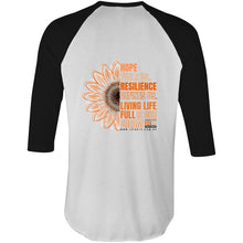 Load image into Gallery viewer, 2024 PWS Awareness Sunflower Colour Raglan - 3/4 Sleeve T-Shirt