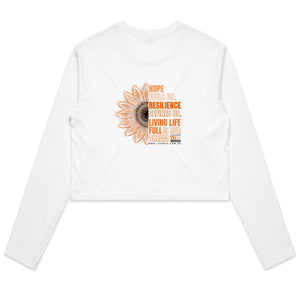 2024 PWS Awareness Sunflower Women's Long Sleeve Crop Tee